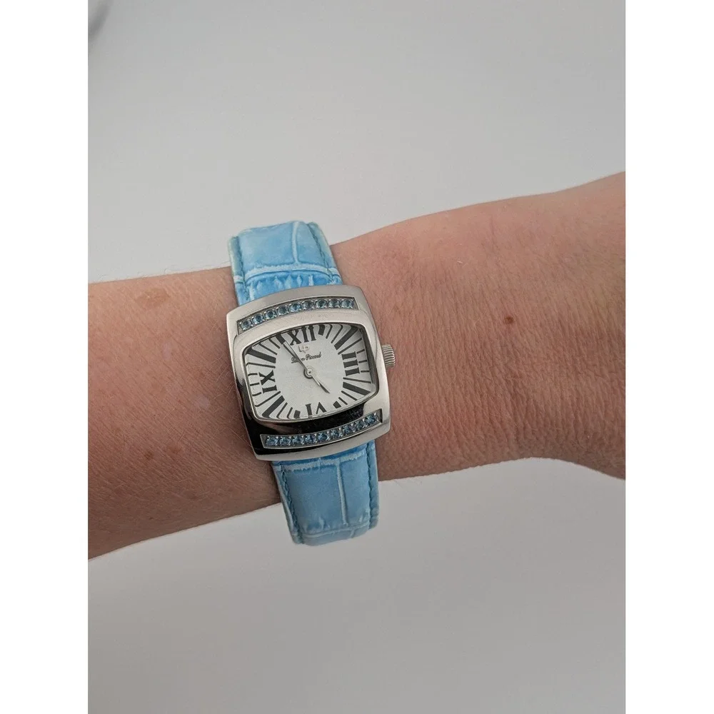 Lucien Piccard 27077BU Swiss Watch Sapphire Textured Guilloche Dial Blue Crystal